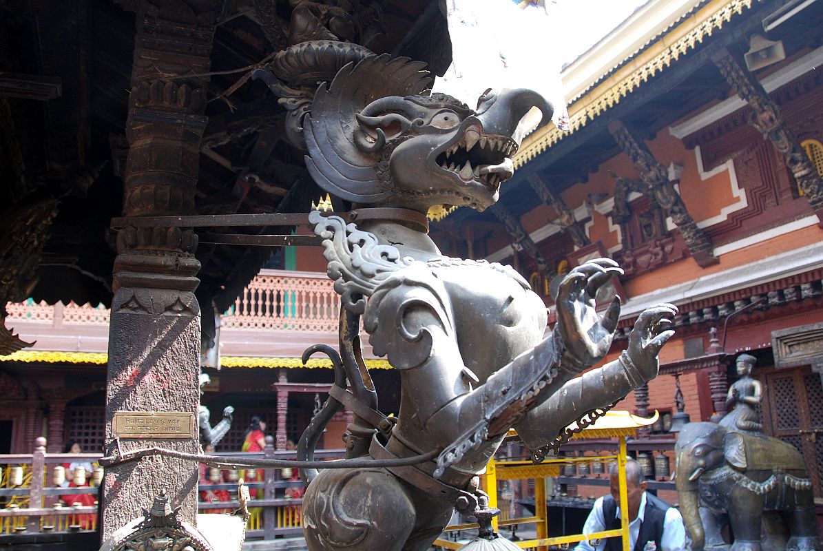 Kathmandu Patan Golden Temple 15 Fierce Dragon On Swayambhu Chaitya 